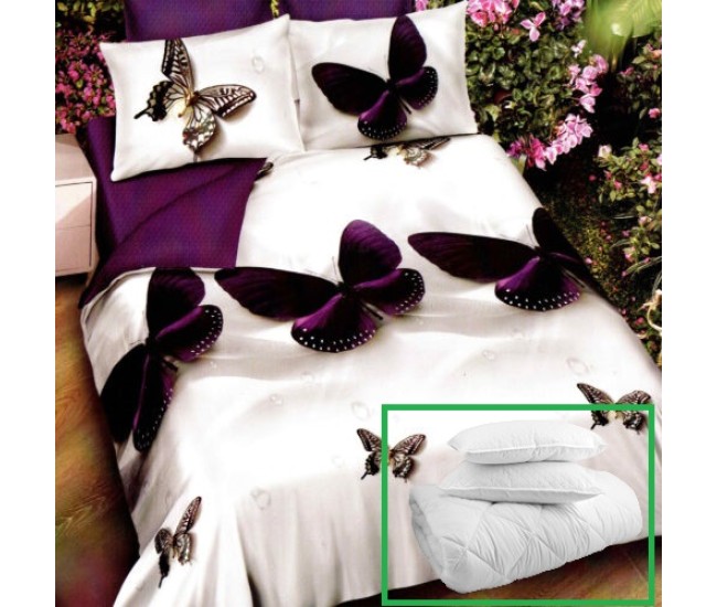 Pachet promo lenjerie pat finet 6 piese + 2 perne + pilota (m394)